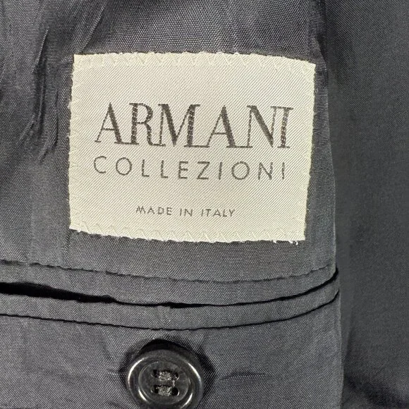 Armani Collezioni Blazer Men Size 44R Black 3-Button Jacket Neiman Marcus Italy